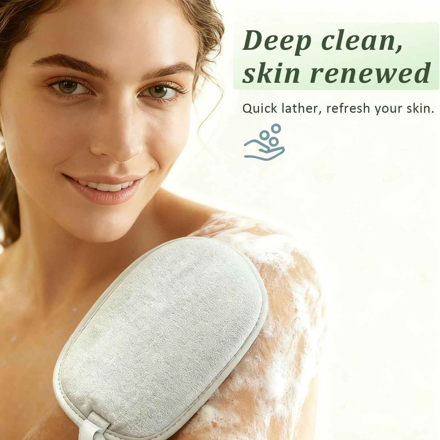 3PCS Mesh Bath Sponge Gloves with Flower Pouf Balls – Exfoliating Shower Brushes for Gentle Body Scrub & Deep Cleansing