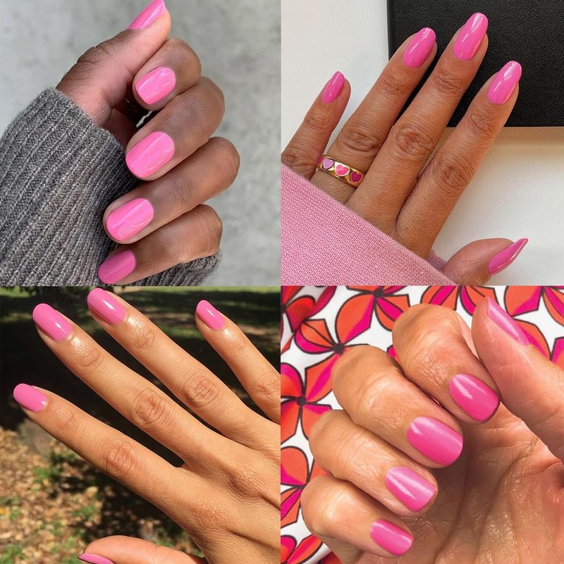 Olive & June Long Lasting Nail Polish - Grateful & Kind Pure Pink | Gel-Like Finish | 15-Free Vegan & Cruelty-Free