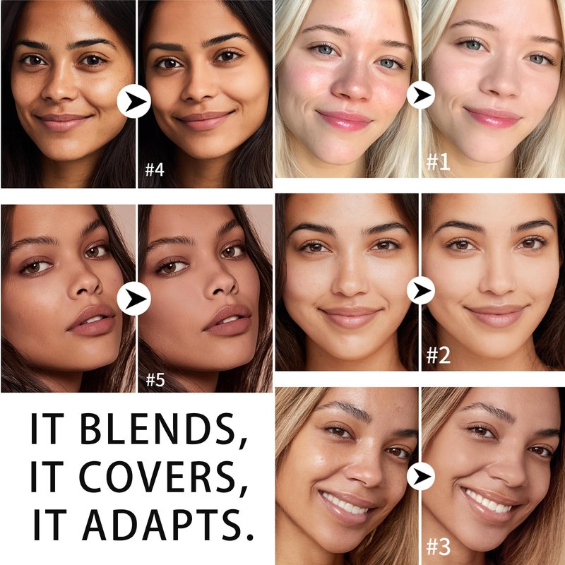 Easilydays Cover Cream Stick, Korean Portable Color-Changing Foundation Stick, Medium to Full Coverage, Brightening Makeup Base for a Smooth Hydrating Flawless Look, SoftBrush, #2 Light