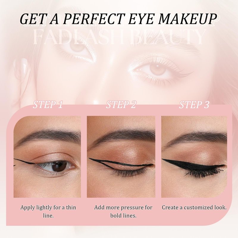 Eyeliner Liquid Eyeliner with Fine Brush for Smooth Application, Waterproof & Smudge-Proof Eye Liner, Long-Lasting Makeup, Highly Pigmented Black Eyeliner Pencil, Cruelty-Free & Vegan, 0.6ml