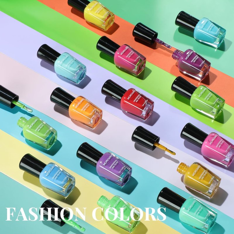 Morovan 15-Color Quick Dry Nail Polish Gift Set - Vibrant 0.27oz Shades for Women