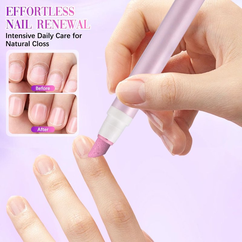 2-in-1 Cuticle Oil Pusher Pen, Ceramic Cuticle Remover Nail Oil Pen Cuticle Pusher Pen with Micro-Dosing Oil for Manicure, Moisturizing & Strengthener for Nail Salon, Gentle Hangnail Remover (2pcs）