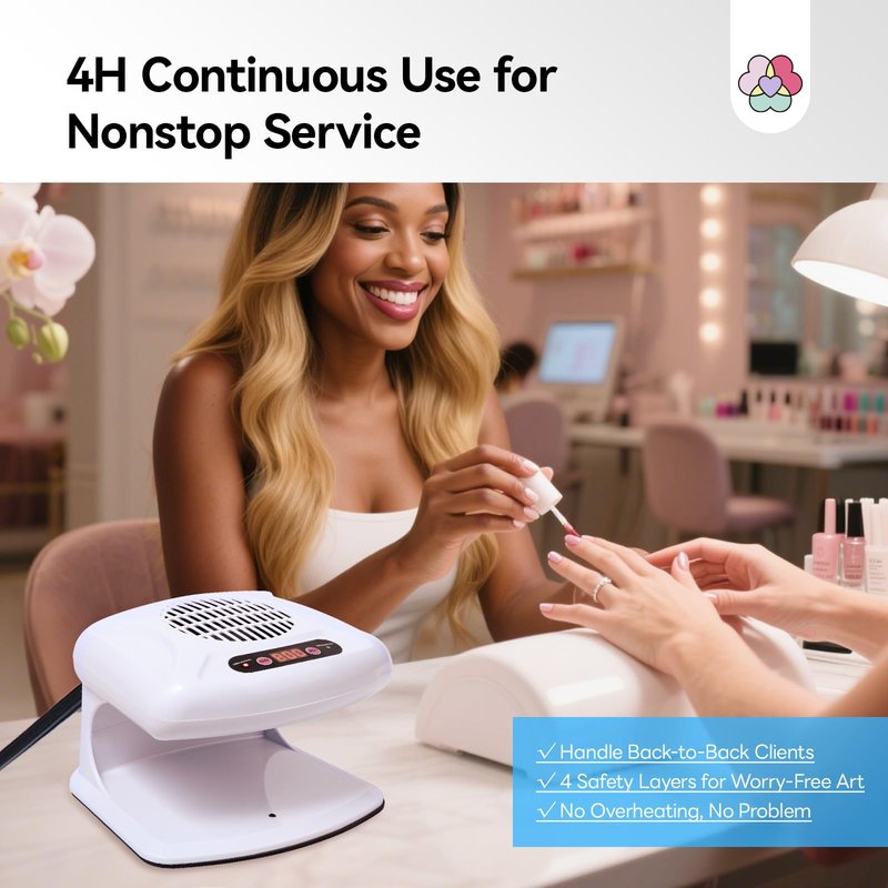 SAVILAND 300W Professional Nail Dryer: 5X Faster Drying, Strong-Air Fan with Warm/Cool Modes, Smart Sensor, Battery-Free Design for Home & Salon