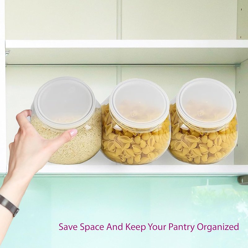 DilaBee 48oz Round Plastic Candy Jars - 3 Pack with Lids for Candy Buffet & Kitchen | BPA-Free Clear Containers