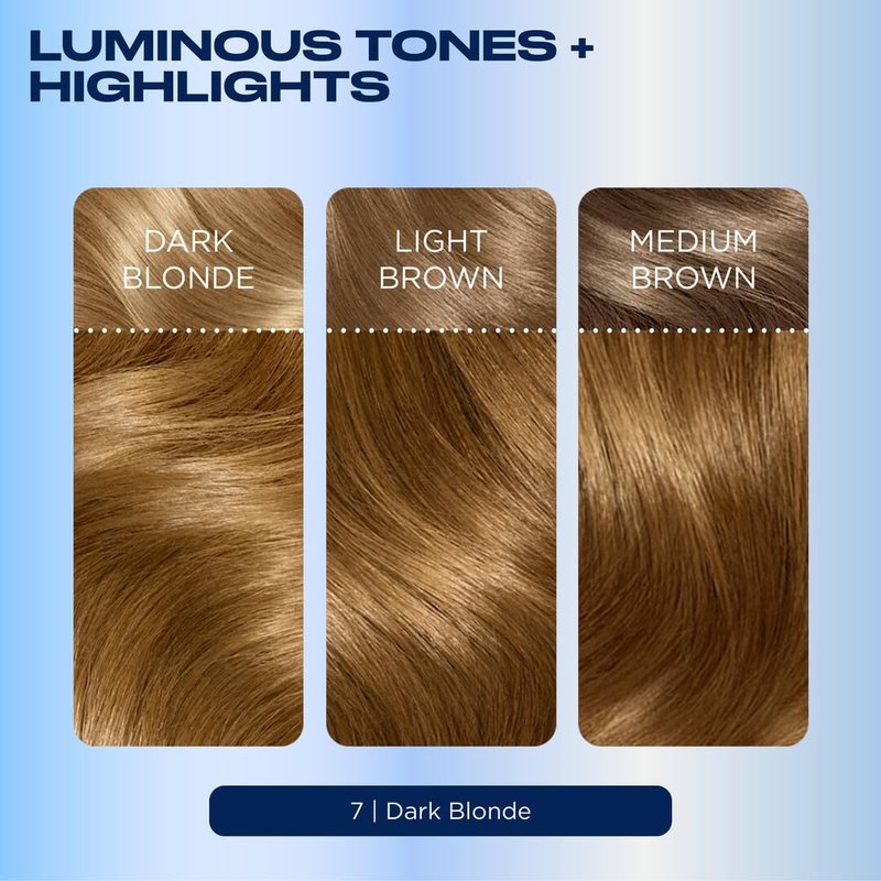 Clairol Nice'n Easy Permanent Hair Dye, 7 Dark Blonde | 100% Gray Coverage | Long‑Lasting, Natural‑Looking Color & Shine | Pack of 1