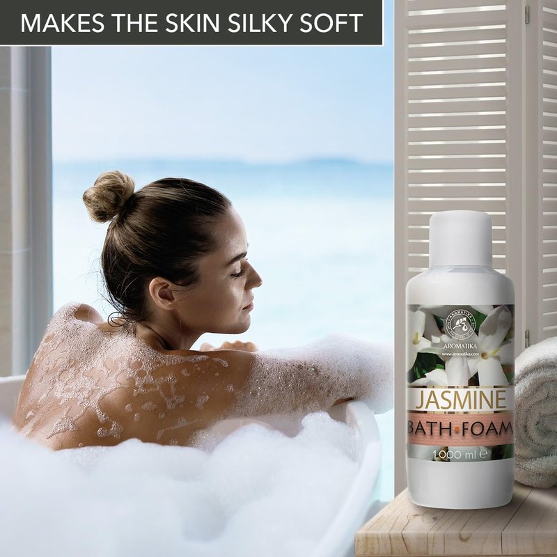 Bath Foam Jasmine 1000 ml (34 Fl Oz) – Bubble Bath with Floral Scent – for Daily Bathing