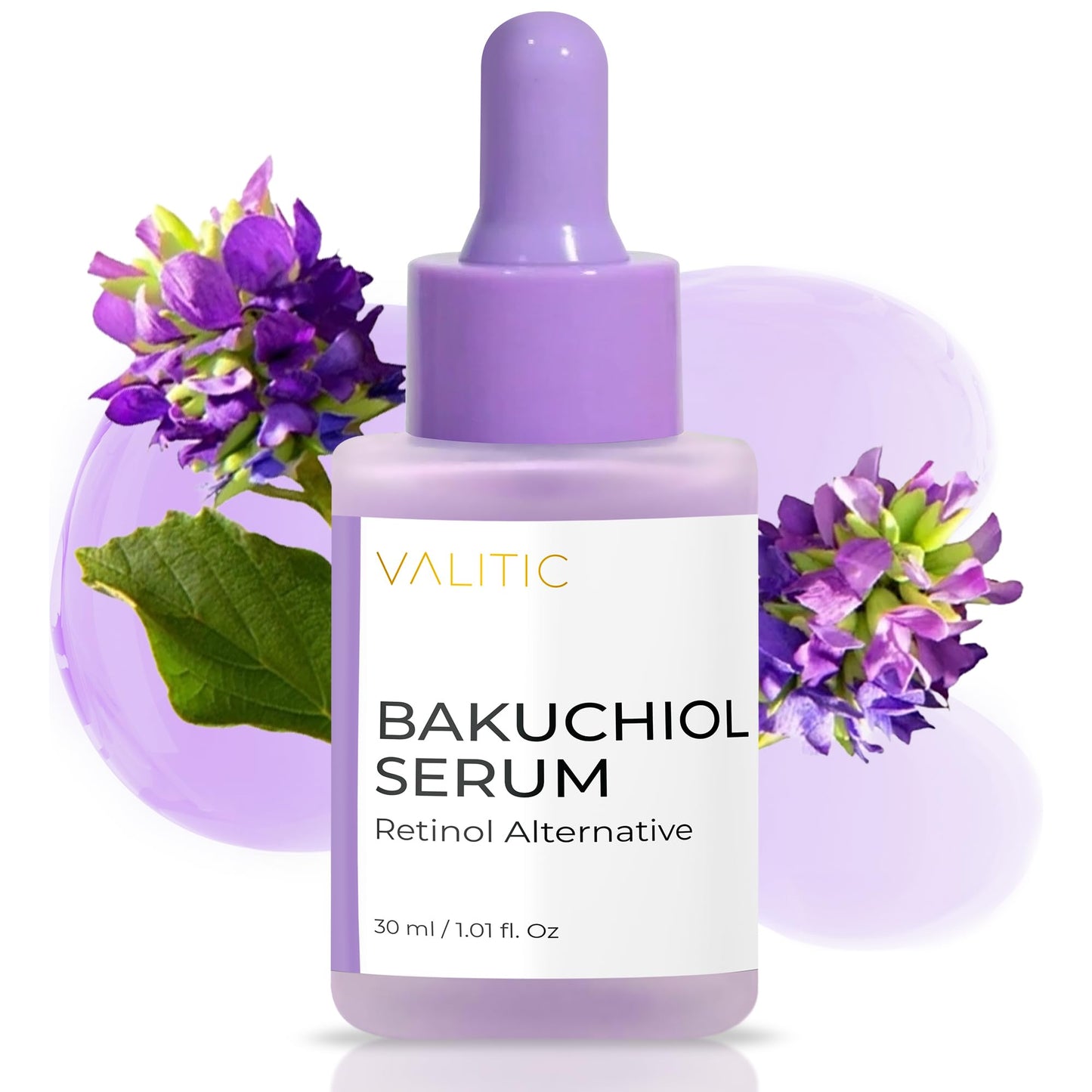 VALITIC Bakuchiol Serum - Retinol Alternative Face Serum - Facial Anti Aging Treatment, Hydrating and Evening Skin Tone - Niacinamide, Hyaluronic Acid, Peptides, Vitamin C, Squalane, 30ml 1.01 fl oz