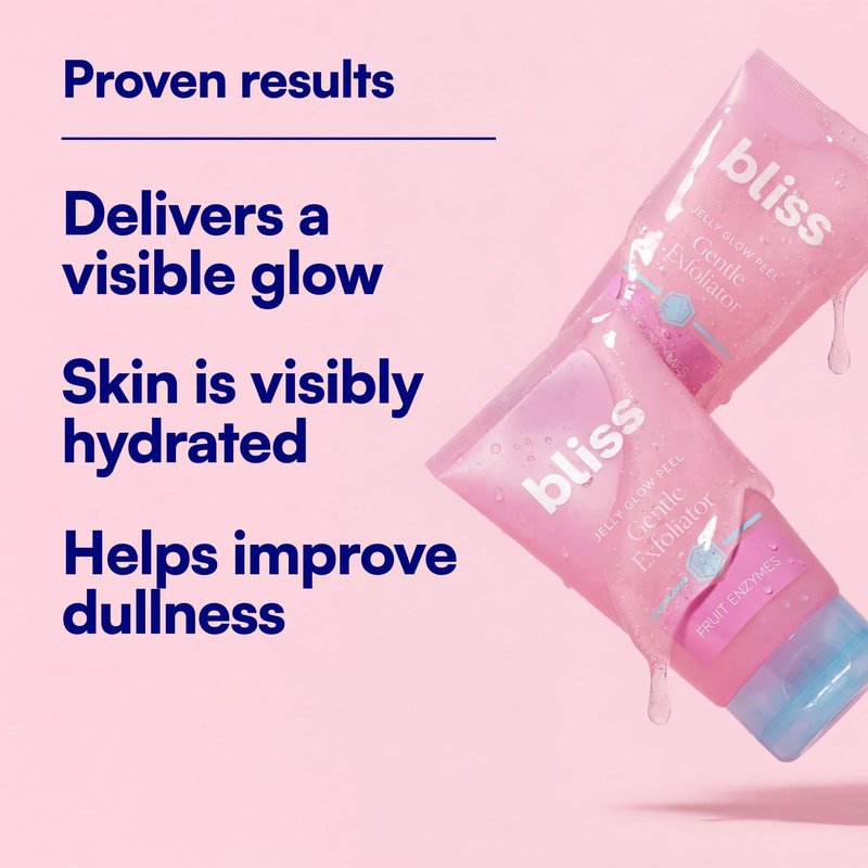 Bliss Jelly Glow Peel™ Gentle Non-Abrasive Cleanser and Exfoliator With Fruit Enzymes - 4 Oz - Nourishes and Hydrates Skin - Clean - Vegan & Cruelty Free