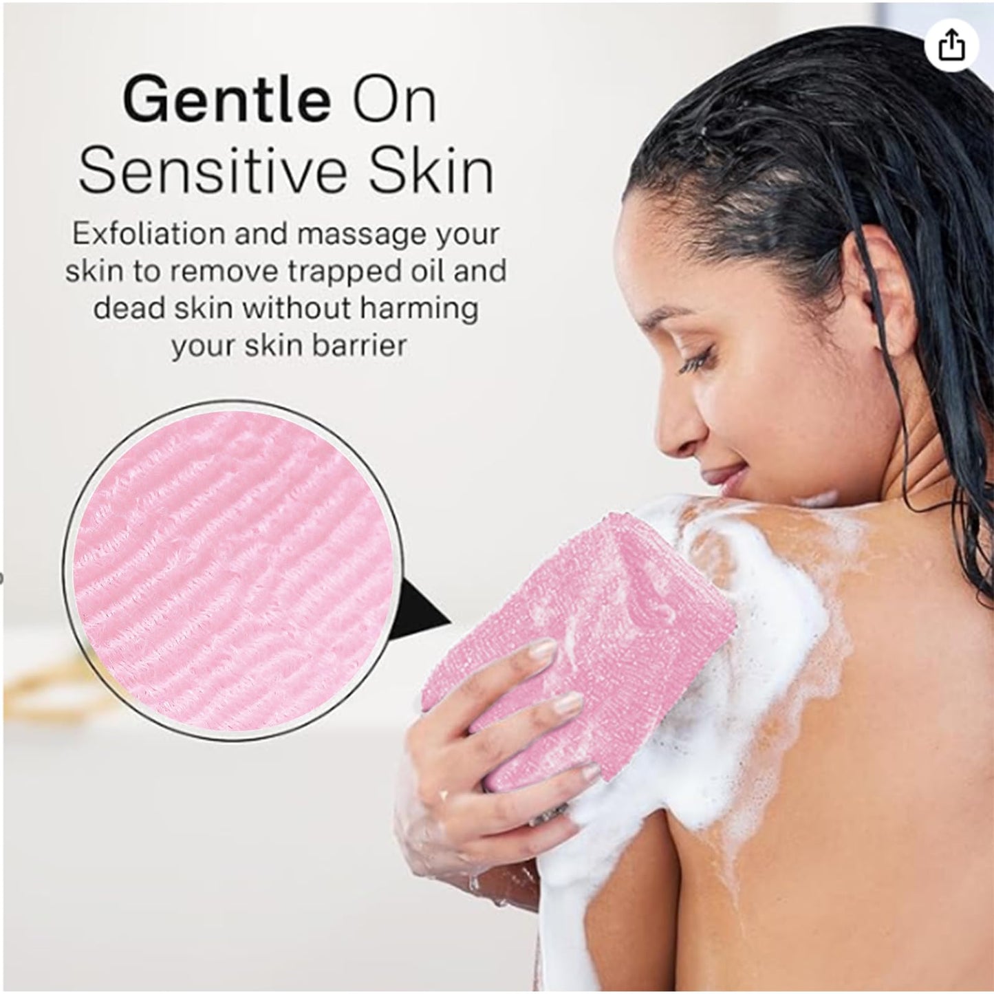 Yiclick Exfoliating Washcloth Towel- Exfoliating Body Scrubber Exfoliator, Back Scrubber for Shower Bath, Exfoliate Rags Wash Cloths, Loofah Lufa Sponge, Body Scrub & Exfoliation Women Men
