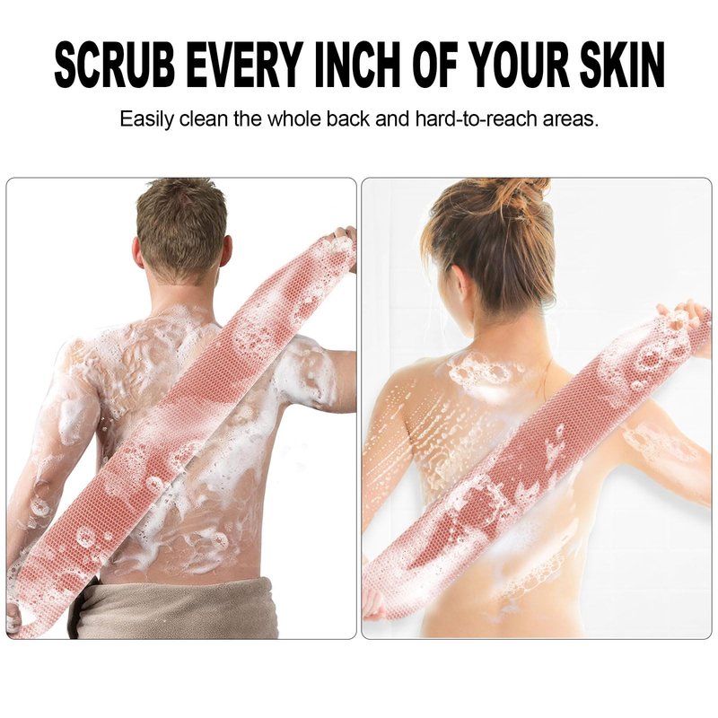 Honeycomb Exfoliating Bath Scrubber Mitt - Microfiber for Enhanced Blood Circulation & Soft, Smooth Skin - Exfoliating Shower Mitt Sponges for All Skin Types (Pink - Washcloth)