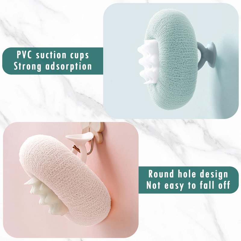 OneNine Super Soft Sunflower Suction Cup Bath Ball, 2-in-1 Sunflower Bath Ball, 2 PCS, Pink, Cyan, Polyurethane, Simplicity, Cute