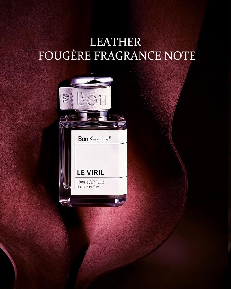 Bonkaroma Le Viril, Eau de Parfum for Men, 1.7 oz., Fougere Notes, Long-Lasting Perfume Spray, Lavender, Cardamom, Leather and Iris, Perfect for Dating & Bar Ambience.