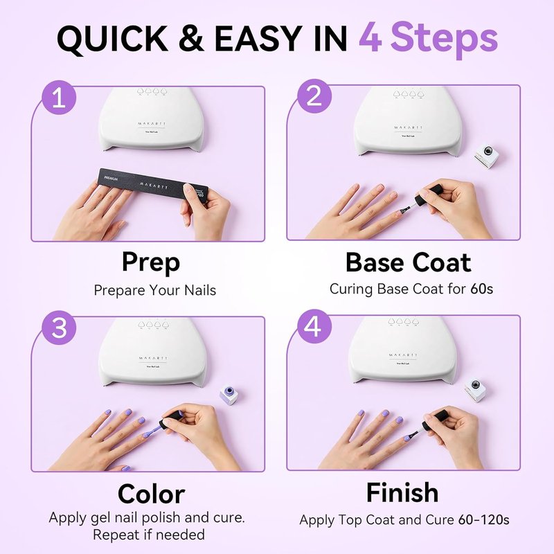 Makartt UV Nail Lamp - 41mW/cm² Gel Polish Dryer with 18 LED Beads & Auto Sensor | White Triangular Design