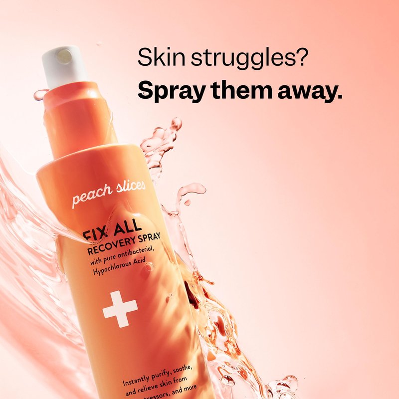 Peach Slices - Fix All Recovery Spray (4 oz) - Purify, Soothe, & Relieve - Zits, Stressors, & Redness - Hypochlorous Acid Spray - Electrolyzed Water - Vegan & Cruelty Free - Korean Skin Care & Beauty