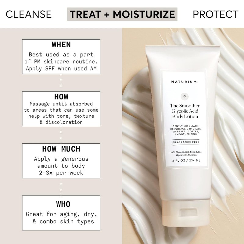 Naturium Glycolic Acid Body Lotion - Resurfacing & Exfoliating Treatment with 10% Glycolic Acid | 8 oz