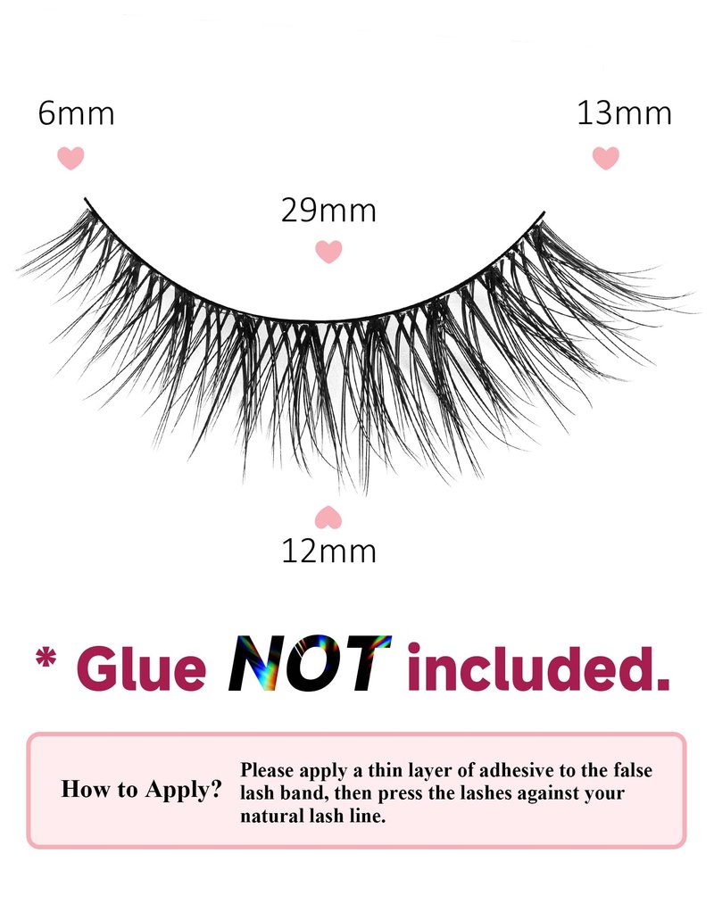Natural Lashes Mink Natural Eyelashes False Eyelashes Natural Look False Lashes Wispy Eye Lashes Cat Eyelashes Fake Lashes UK222