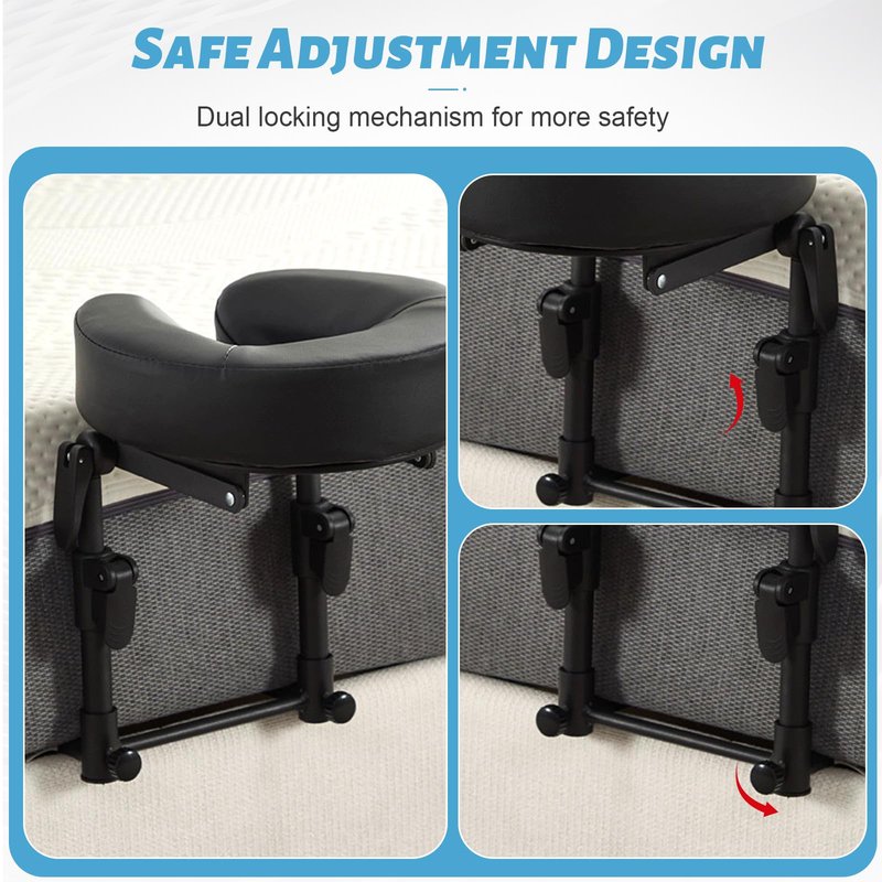 HoMove Massage Headrest for Bed, Adjustable Massage Face Cradle at Home, Portable Bed Massage Head Holder, Massage Table Head Rest for Salon Spa, Face Down Pillow After Eye Surgery, Black