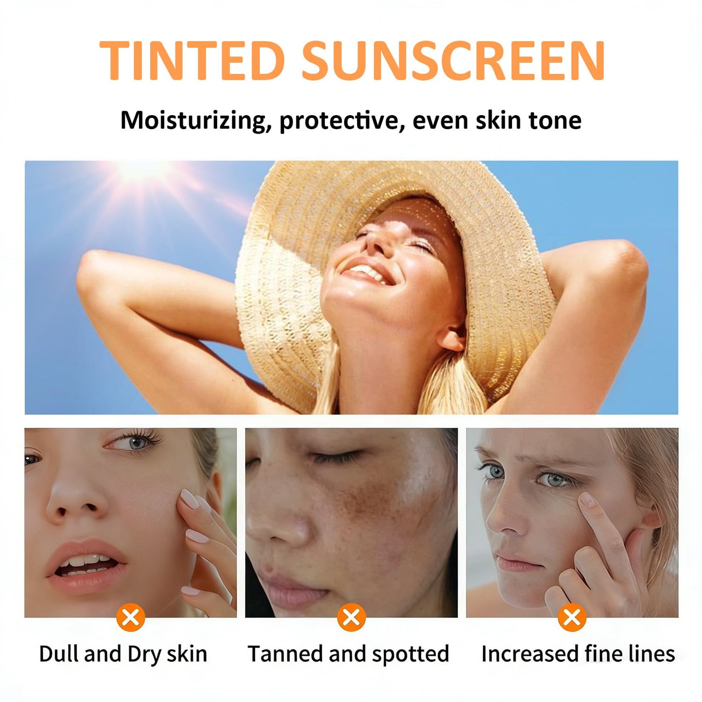 Tinted Mineral Face Sunscreen SPF 60 - Moisturizing Tinted Moisturizer with Hyaluronic Acid | Ultra-Lightweight, Non-Greasy