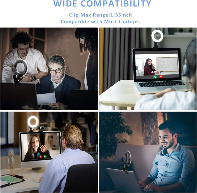 Cyezcor Video Conference Lighting Kit - Clip-On Ring Light for Remote Work & Zoom Calls | Ideal for Streaming