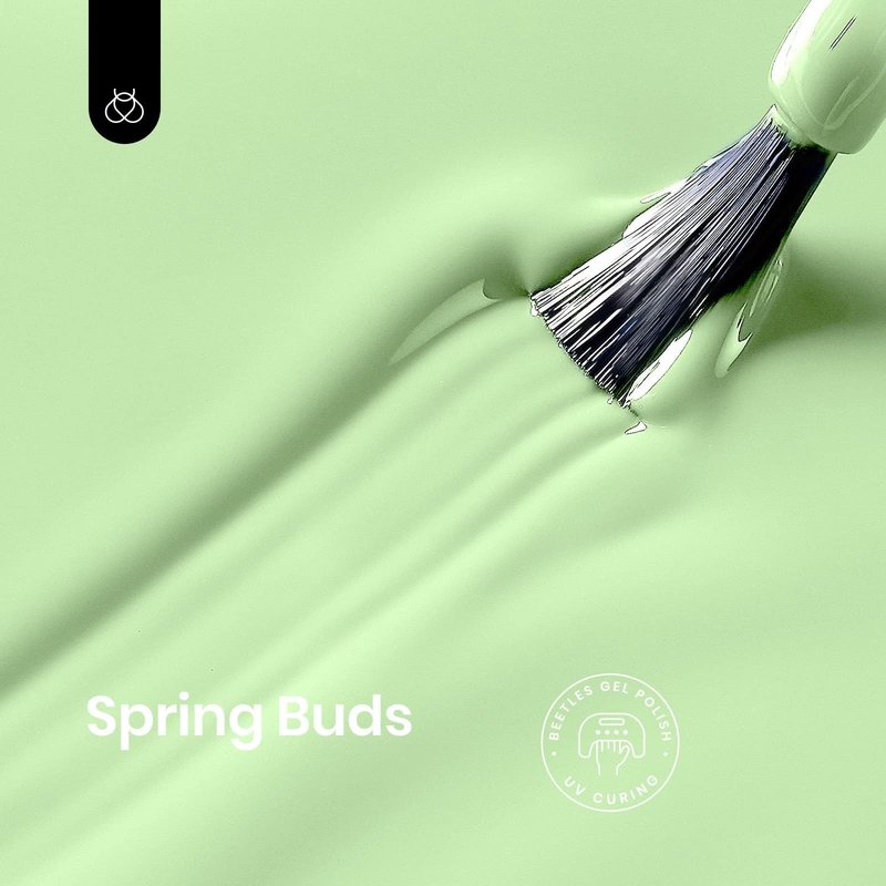 Beetles Mint Green Gel Polish - Summer Buds 15ML/0.51Fl Oz, Lime Light Green Gel Nail Polish, Soak Off UV LED Lamp Pastel Nails Art, Long-Lasting Manicure Salon Bright Summer Day Nails
