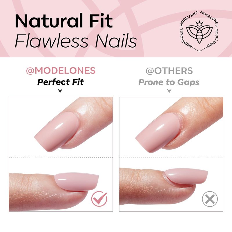 modelones Pink Short Polka Dot Press on Nails, Semi-Transparent Oval Fake Nails Kit Press Ons with Nail Glue, Adhesive Tabs, Nail File, Prep Pad, Manicure Stick, 32Pcs 16 Sizes, Spring Women Girl Gift