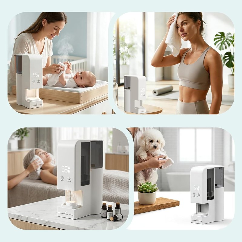 Regine Switzerland Towel Warmer - 5-Second Fast Heating, 55℃ Constant Temp | Includes 80 Disposable Towels