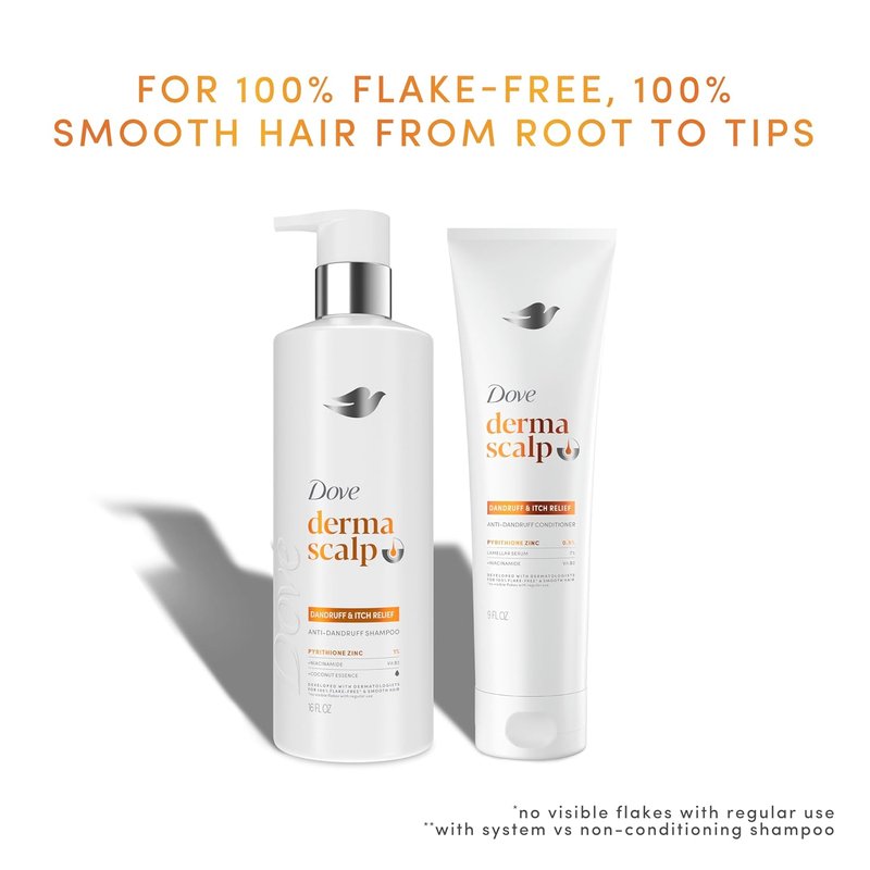 Dove Derma Scalp Conditioner - Dandruff & Itch Relief with Pyrithione Zinc | 9 Fl Oz