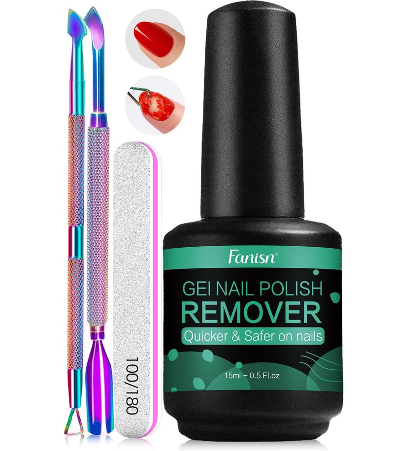 Regine Switzerland Gel Nail Polish Remover - Acetone-Free, Quick 2-5 Min Removal, 15ml