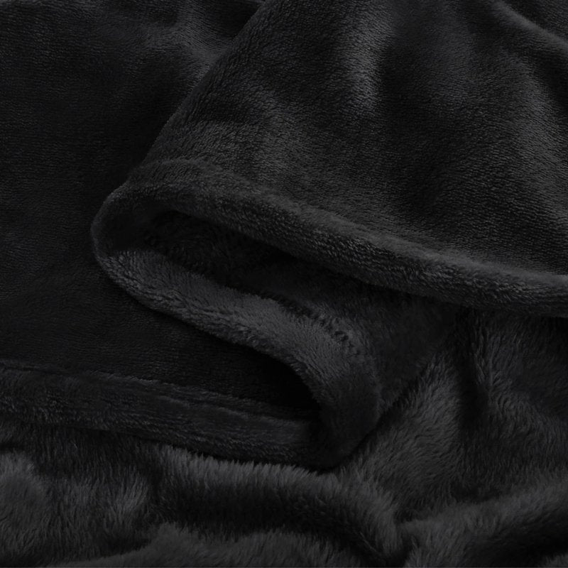 BEDELITE Fleece Blanket Black Throw Blankets for Couch & Bed, Luxury Plush Cozy Fuzzy Blanket 50x60 inches, Super Soft Warm Lightweight Throw Blanket for Travel Camping