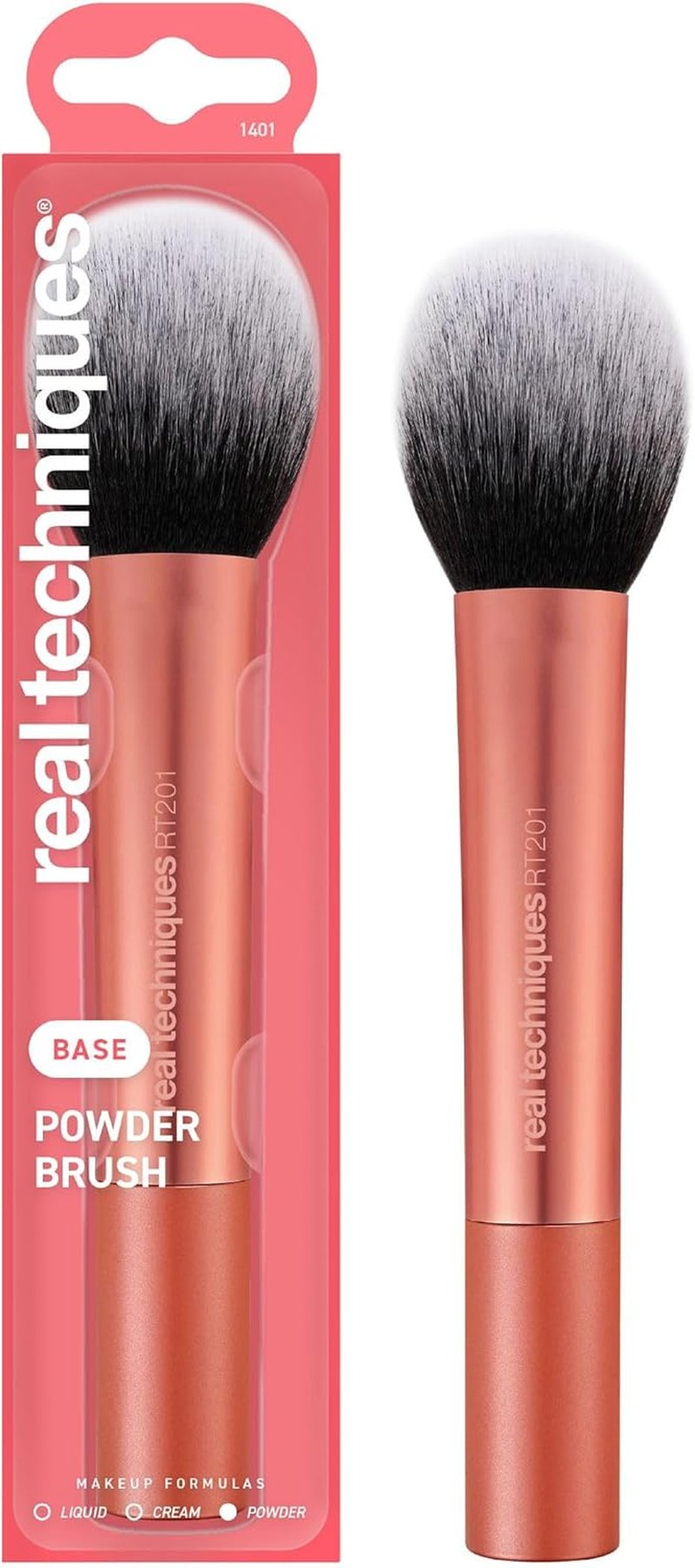 Real Techniques Powder Brush - Cruelty-Free with Ultra Plush Synthetic Bristles | Custom Cut for Perfect Coverage