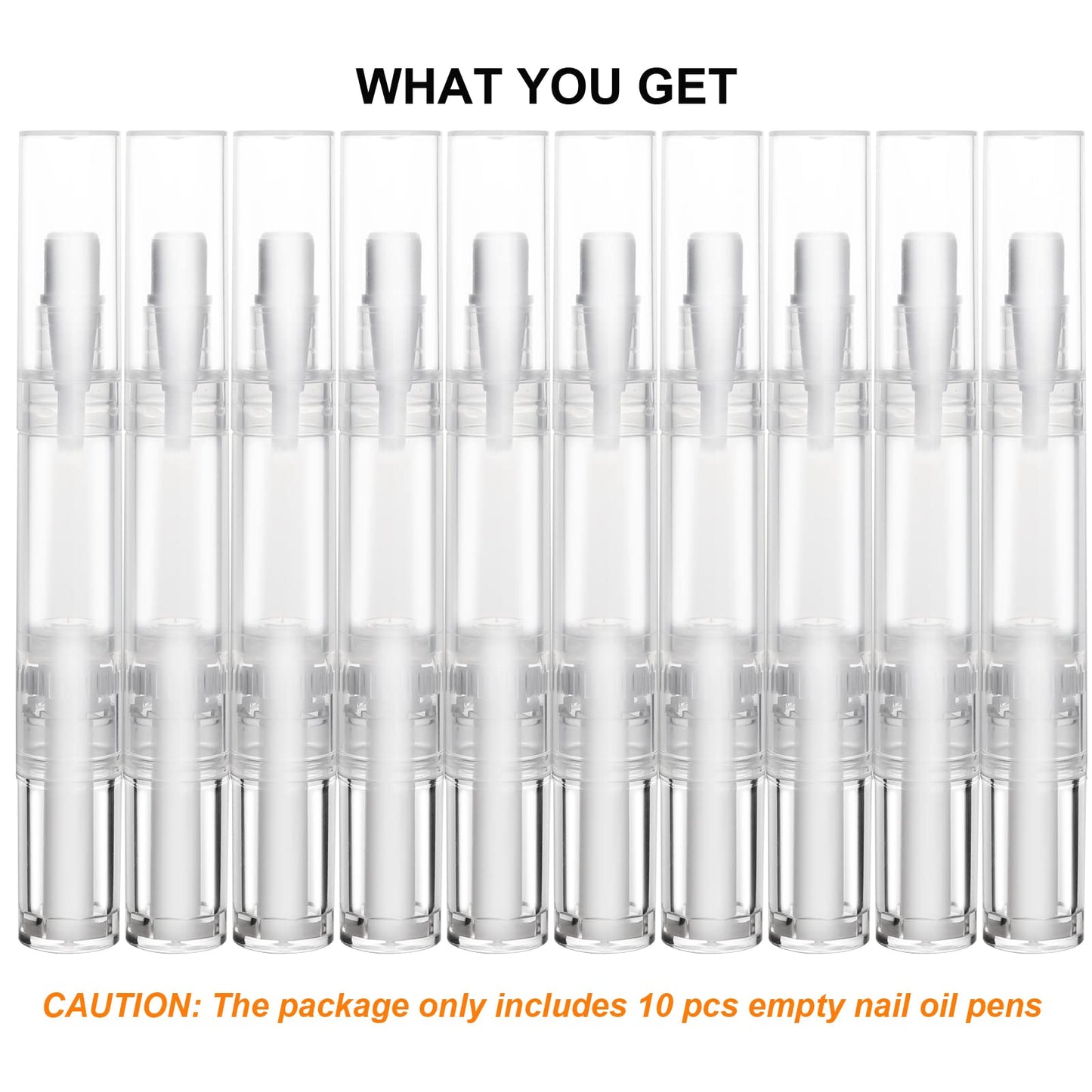 UPZIGS 10 pcs 5ml Empty Cuticle Oil Pen, Nail Oil Twist Pen with Brush, Eyelash Growth Liquid Tube, Cosmetic Lip Gloss Container