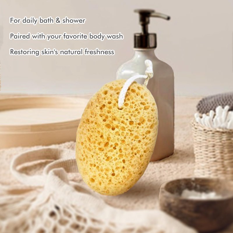 Bath Sponges for Shower, Azymi 4-Pack Sponge Bath for Women Men, Exfoliating Sponge Body Puff with Dense Foam for Gentle & Deep Cleansing, Ultra-Soft for Sensitive Dry Skin
