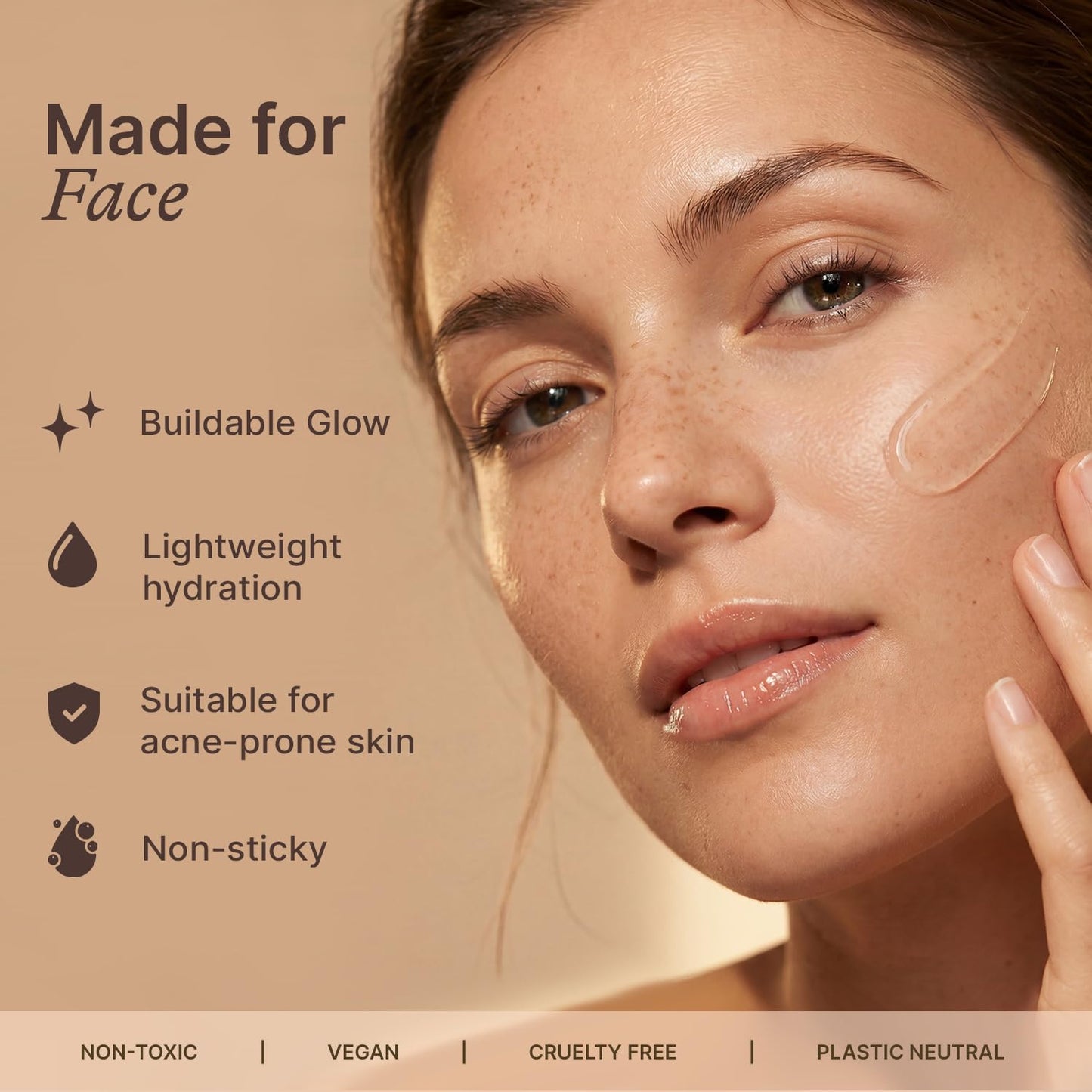 Face Tanner Serum - USA Made with Natural & Organic Ingredients, Sunless Self Tanner for Face with Anti-Aging Hyaluronic Acid, Non Toxic Bronzing Serum for Streak-Free Fake Tan & Natural Glow