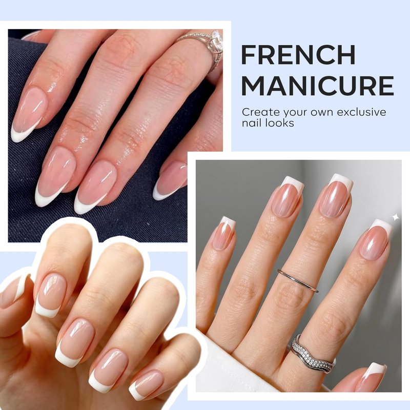 modelones French Tip Tool- 6 Pcs Nail Stamp French Manicure Kit Suitable for DIY Together with Gel Nail Polish Art Tips Printing Tool Kit