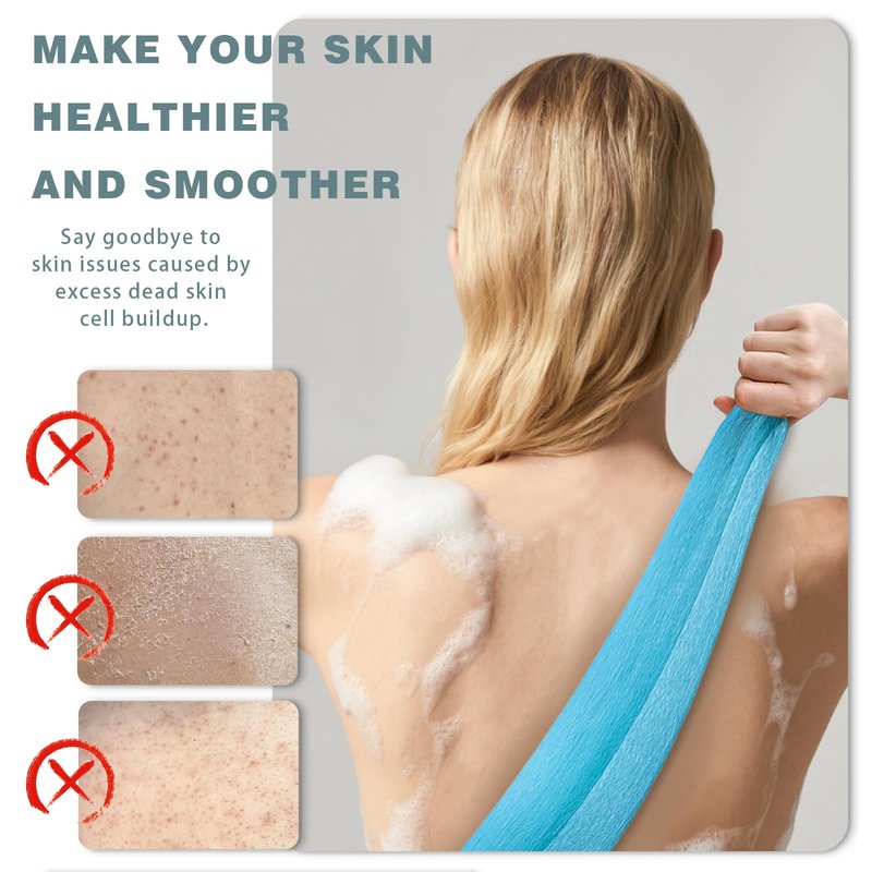 3-Pack Exfoliating Washcloths – Japanese & Korean Style Body Scrubber Towels, Quick-Dry Mesh Bath Cloths for Shower & Skincare