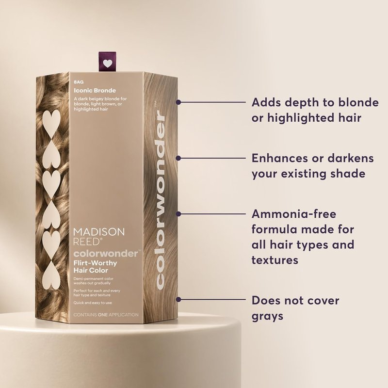Madison Reed Demi-Permanent Hair Color - Effortless Ammonia-Free At-Home Dye | Iconic Bronde (8AG Dark Beige Bronde)