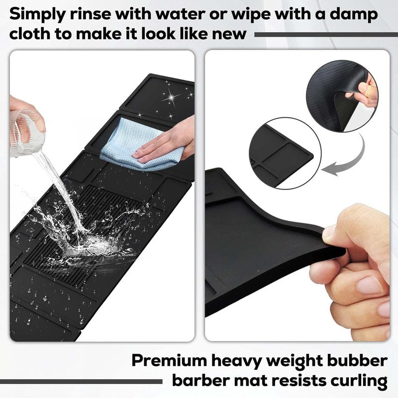 Magnetic Barber Mat for Clippers - Large Organizer Tool Pad with 4 Strong Magnets | Ideal for Barber Shop Accessories