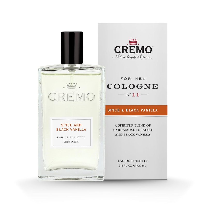 Cremo Cologne For Men - Spice & Black Vanilla Fragrance Spray | Vibrant Spices & Dark Woods, 3.4 Fl Oz
