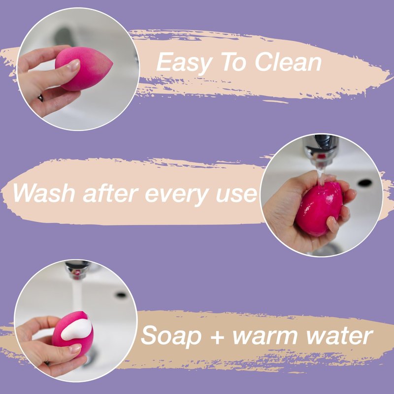 3pc Pastel Makeup Sponge Set – Beauty Blender for Foundation, Blush, Concealer, Eyeshadow, Contour & Highlighter | Soft Cosmetic Sponge Value Pack for Women – Flawless Finish