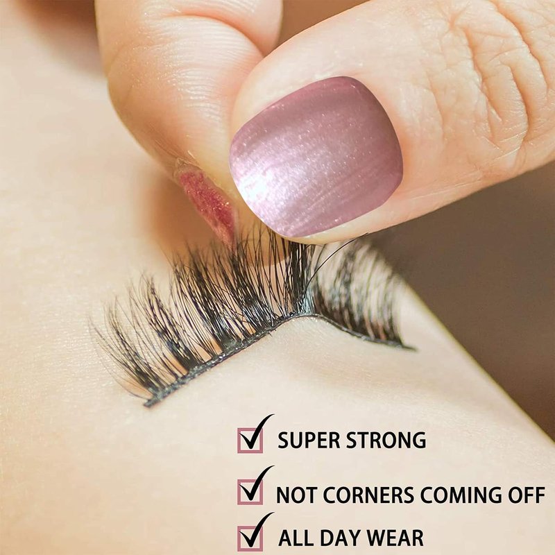 Black Eyelash Glue - Strong Hold Waterproof Lash Adhesive | Latex-Free, Safe for Sensitive Eyes - 0.18 oz (Black)