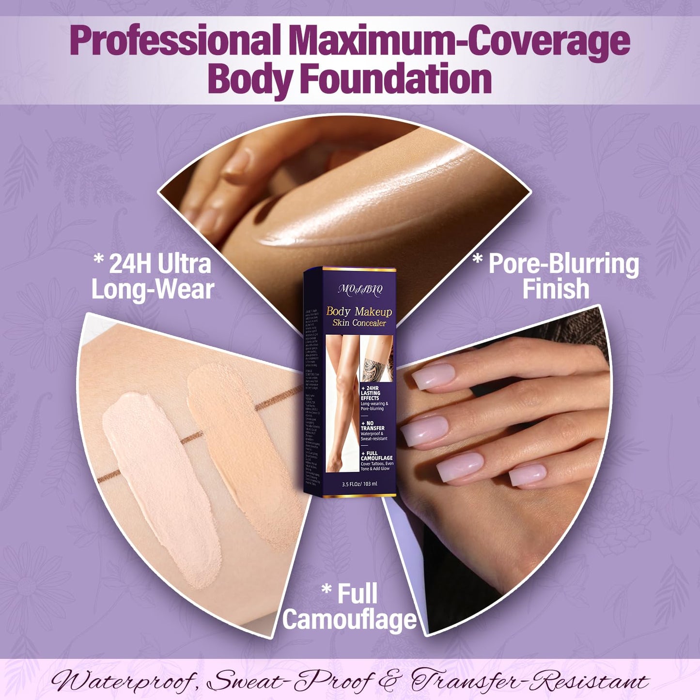 Tattoo Cover Up Makeup Waterproof, Leg and Body Makeup, Long Lasting Body Foundation for Flawless Looking, Easy Application, Natural Radiance (1 PC)