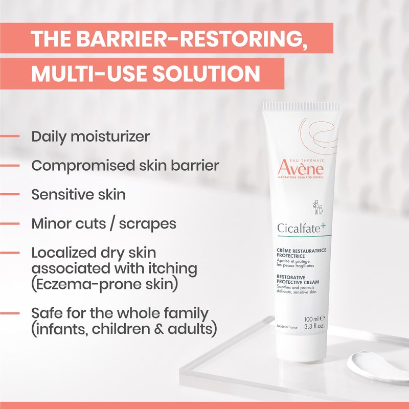 Avène Cicalfate+ Restorative Protective Cream, Face Moisturizer, face cream for sensitive skin, helps restore skin barrier, restorative cream, safe for infants, children and adults, 1.3 Fl Oz