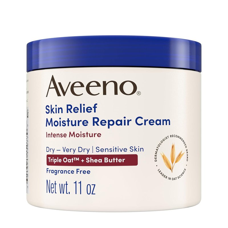 Aveeno Skin Relief Body Cream - Intense Moisture Repair with Triple Oat & Shea Butter | Fragrance-Free, 11 oz