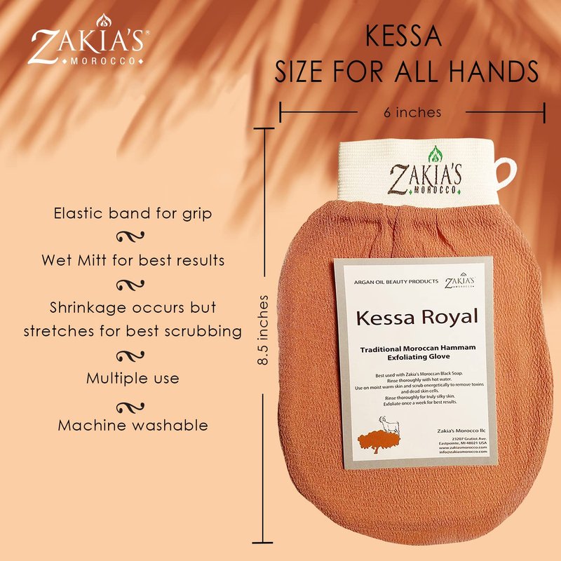 Original Kessa Exfoliating Glove - Charcoal Black - Microdermabrasion At Home Exfoliating Mits, Removes unwanted dead skin, dirt and grime and Keratosis Pilaris. Great for spray tan removal. (1 Unit)