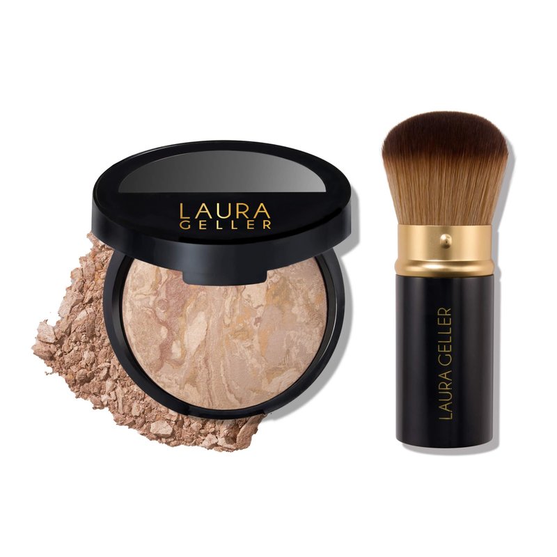 LAURA GELLER NEW YORK Baked Balance-n-Brighten Foundation with Kabuki Brush Makeup Set, Fair
