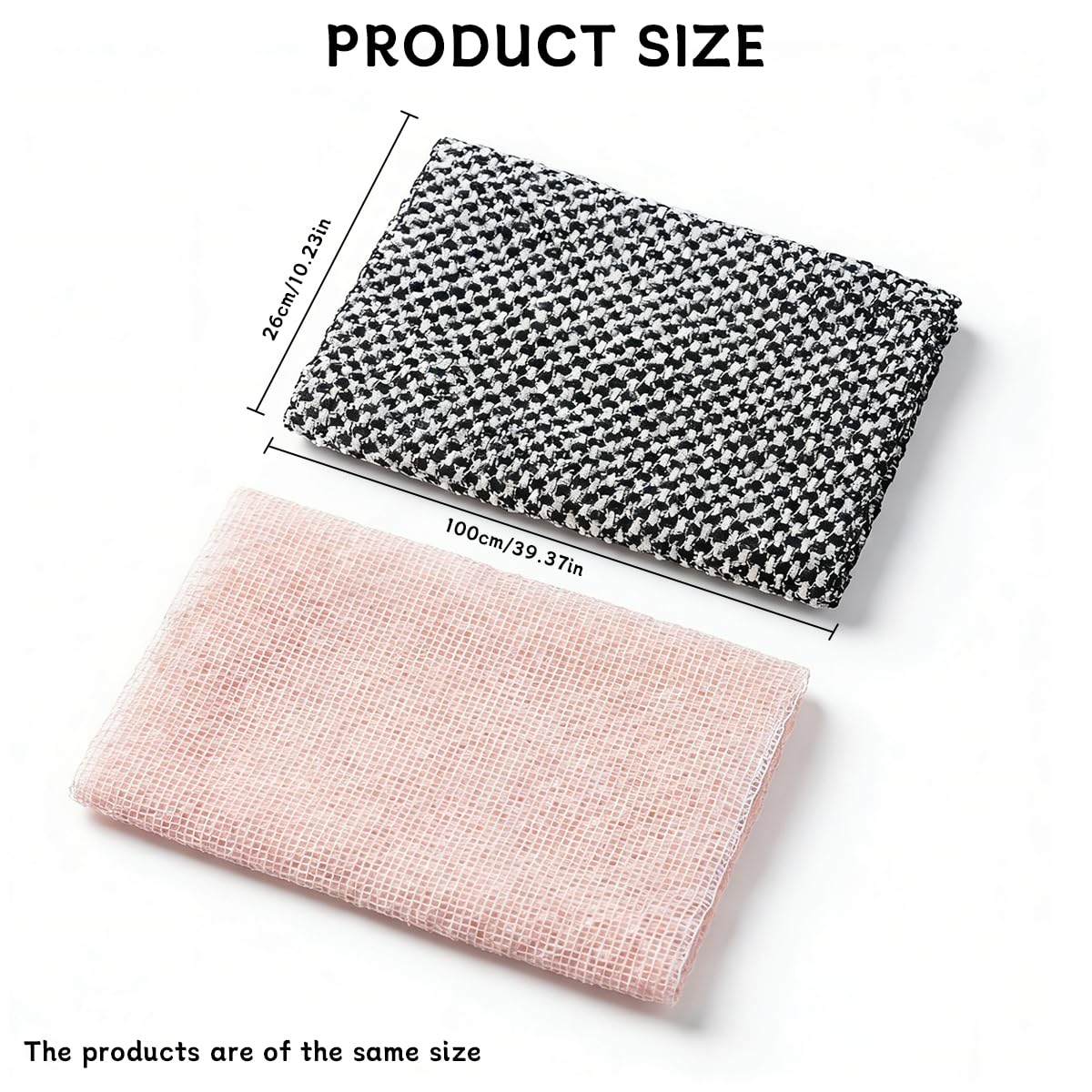 Blissal Exfoliating Bath Towel, 47 inches, Premium Scrubbing Bath Cloth, 2-in-1 Exfoliating Shower Towel, Double-Sided Design, Suitable for Body and Face, Unisex Exfoliating Bath Towel (Pink + Black)