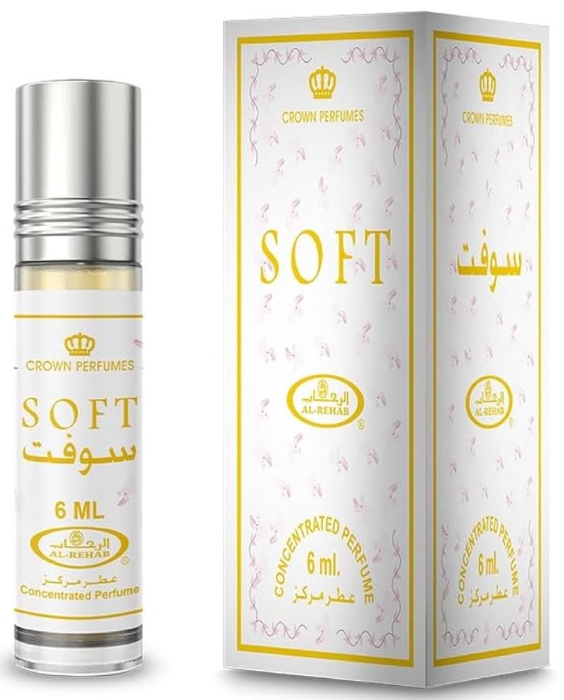 Al Rehab Soft 2-Piece Set for Women, (1.18 Oz Eau De Parfum Spray + 0.20 Oz Concentrated Perfume Rollerball)