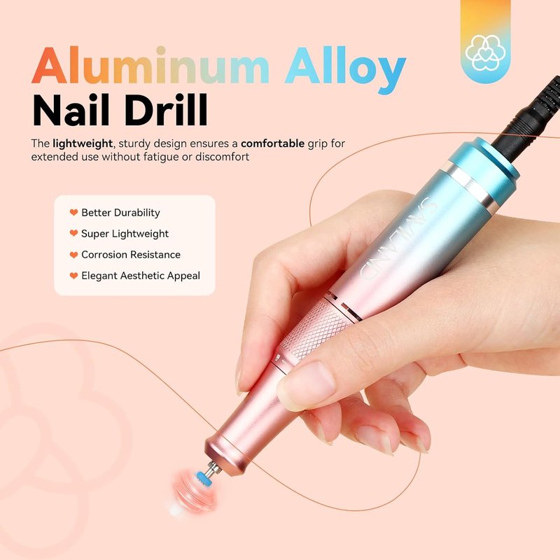 SAVILAND Professional Nail Drill Kit - 40000RPM Electric Nail File with LCD Screen | Gradient Color, Portable for Salon & Home Use