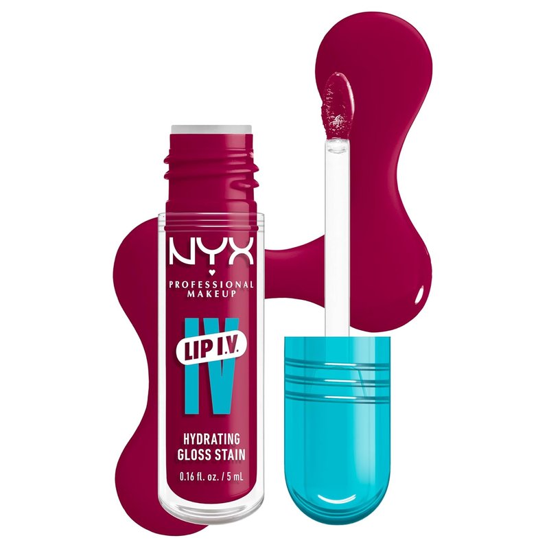 NYX PROFESSIONAL MAKEUP Lip IV Hydrating Glossy Lip Stain - Long-Lasting Vegan Formula with 12 HR Hydration | Magenta Mist