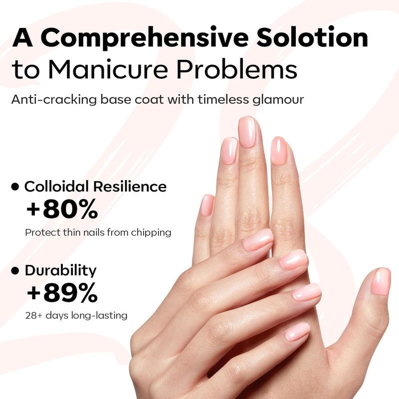 modelones Builder Rubber Gel Base Coat for Nails, Nude Pink Rubber Base Gel Nail Polish for Strengthen Apex Building Extension Protect Weak Nails Long Last U V Manicure Gift for Women